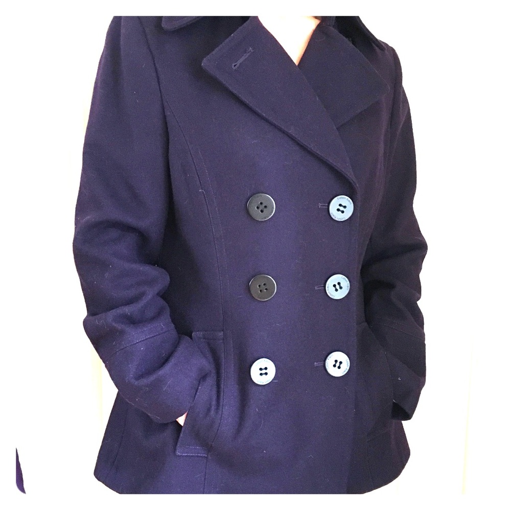 Calvin Klein Wool Double Breasted Pea Coat